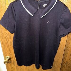 Lands' End JPMorgan Chase Navy Polo with White Trim
